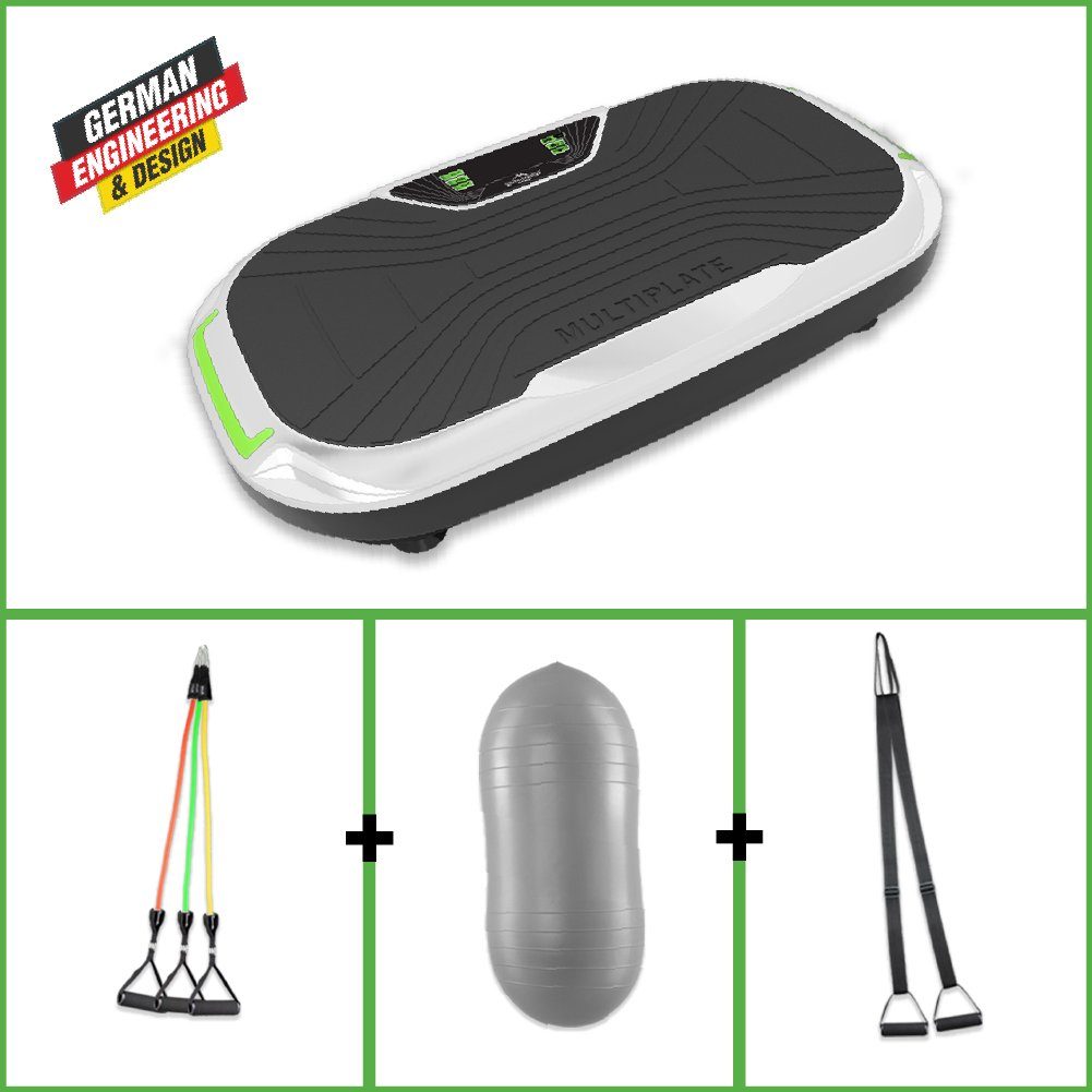 Donnerberg Vibrationsplatte Thera MP-888, 1000,00 W, 32 Intensitätsstufen, (1 tlg., mit Trainingsbändern, Joga-Ball), 3D Multiplate, 6 unterschiedliche Programme + Fernbedienung + Zubehör