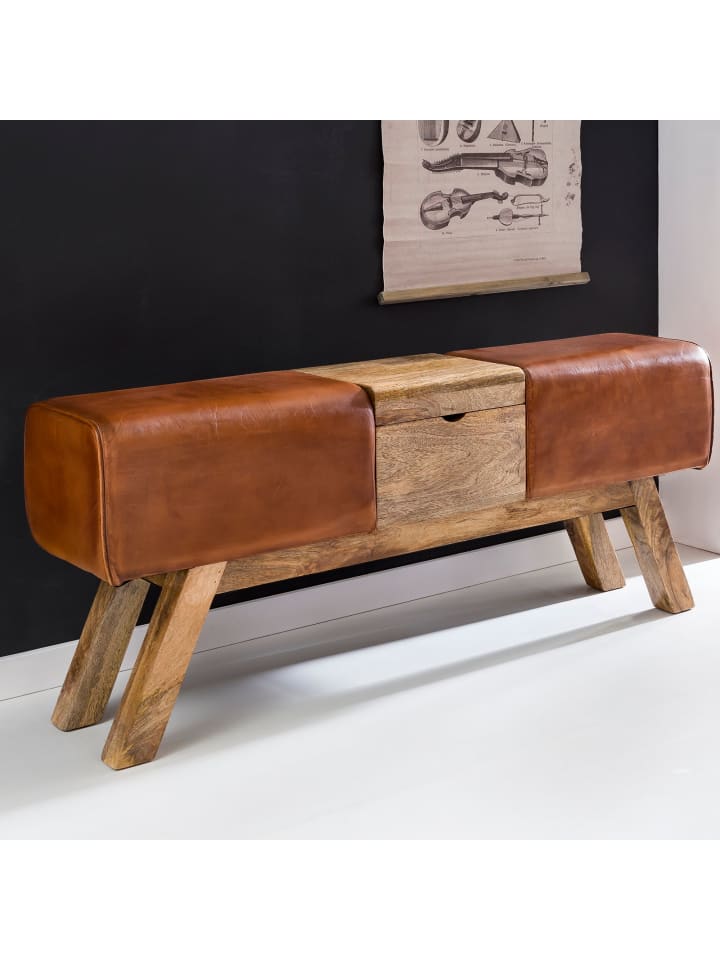 KADIMA DESIGN Turnbock | Echtleder, 120x29x53cm, Braun, Aufbewahrung günstig kaufen onesize
