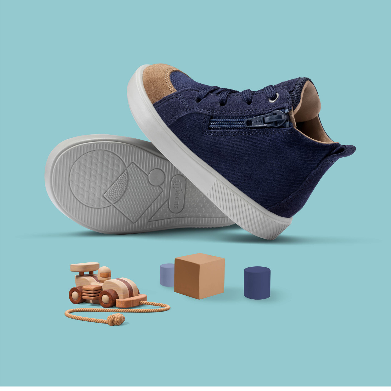 SUPIES - Blau/BraunSneaker high mit Reißverschluss