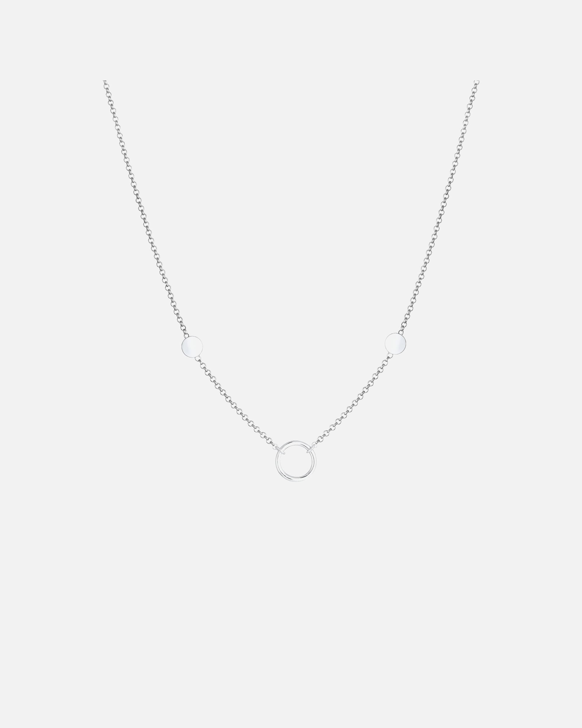 Colier Elli Circle Figaro cu pandantiv Basic Trend pentru femei - Argint (925/1000)