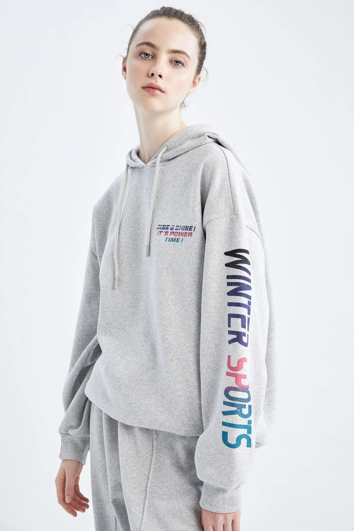 DeFacto  Weiches, flauschiges Sweatshirt mit Kapuze in Oversize-Passform