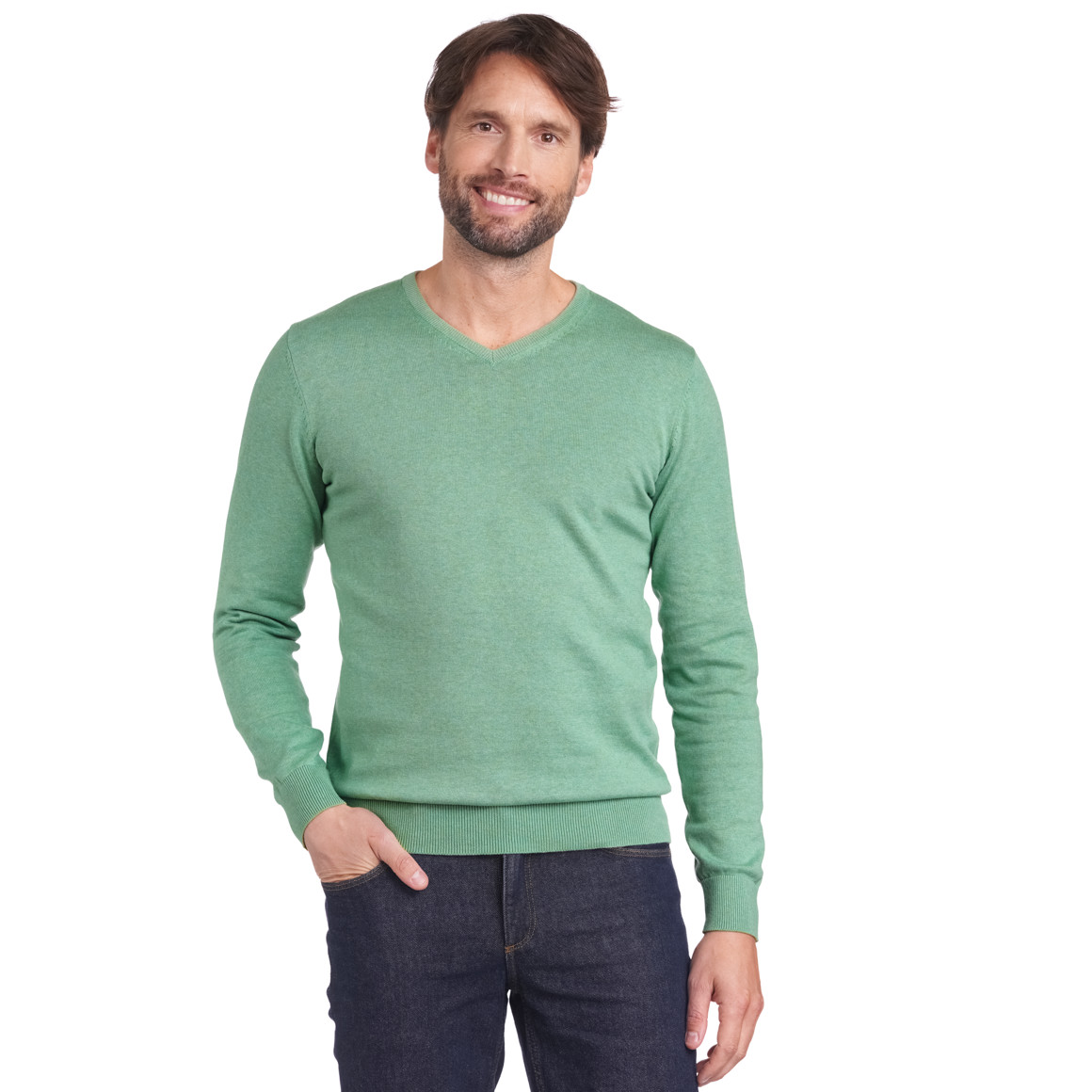 Herren Feinstrickpullover mit V-Ausschnitt