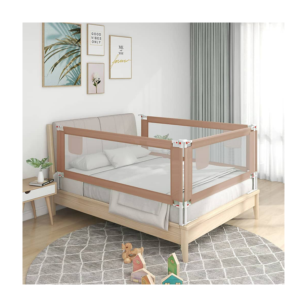 Kleinkind-Bettschutzgitter Taupe 180x25 cm Stoff