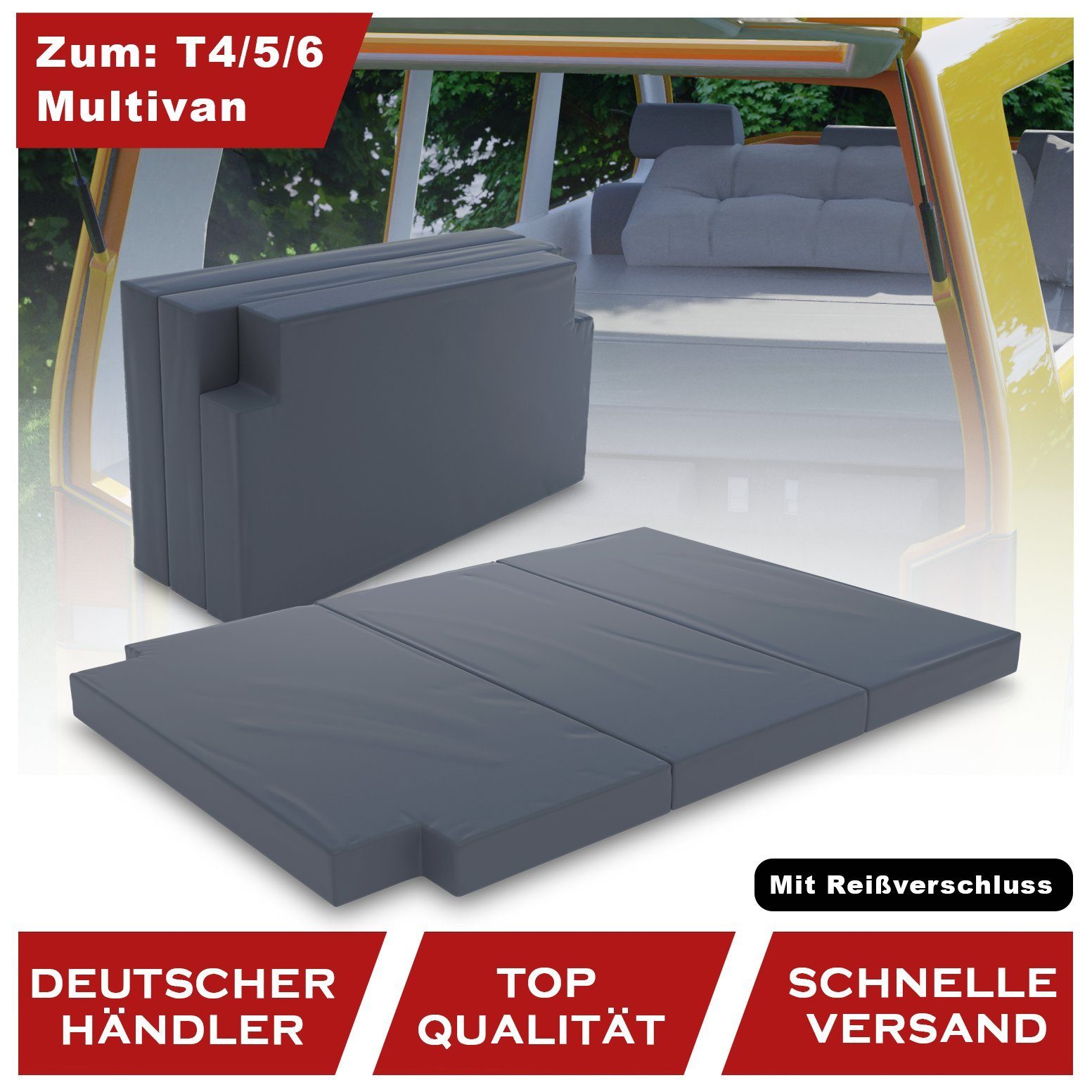 Kaltschaummatratze Auto Schlafauflage Matratze Klappmatratze VW T4 T5 T6 Bus Multivan, KingMatratzen
