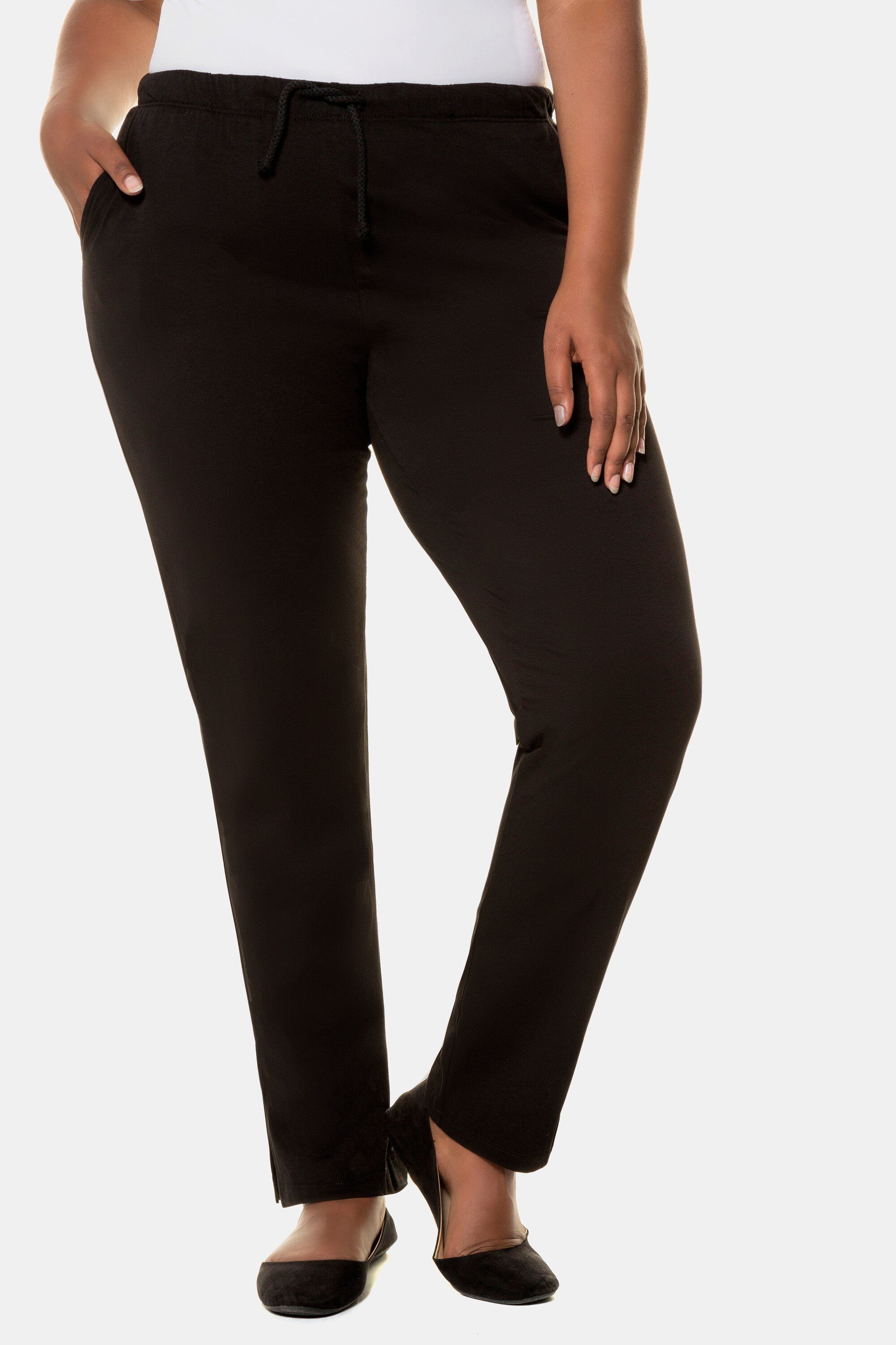 Ulla Popken Funktionshose Hose Slimfit Gummibund Seitenschlitze