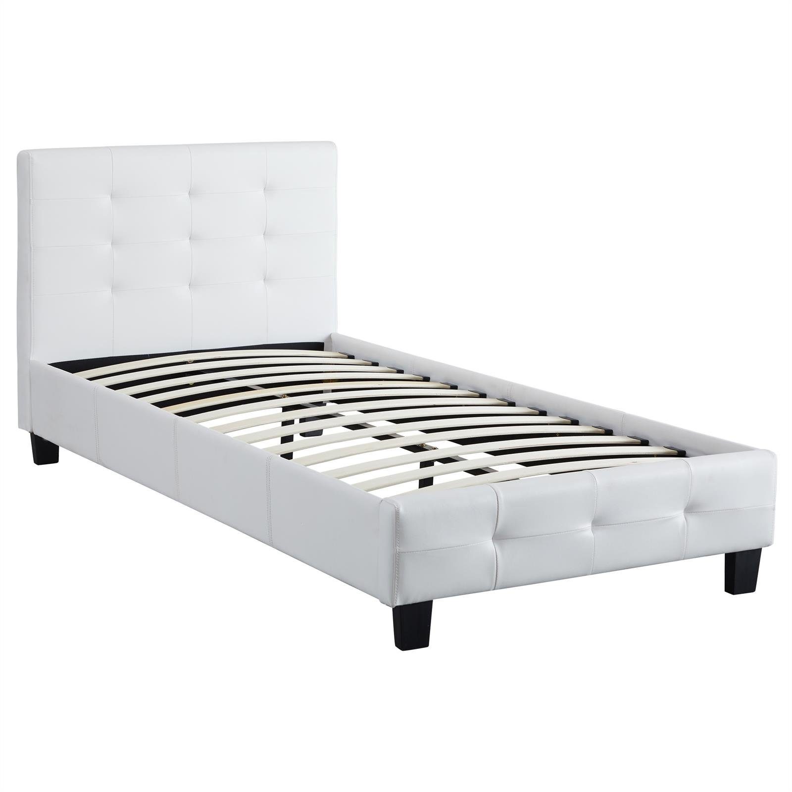 CARO-Möbel Polsterbett LIVERPOOL, Polsterbett Einzelbett Bettgestell Designbett 90x200 cm Lattenrost in