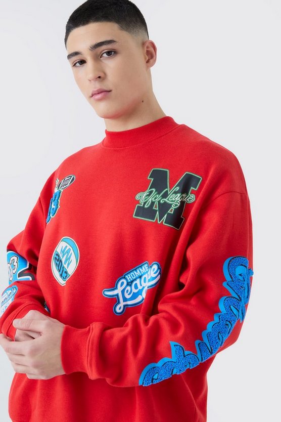 Oversize Sweatshirt mit Aufnähern