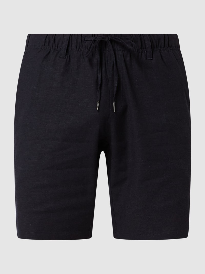 Shorts aus Leinenmischung Modell 'Leo' in marineblau