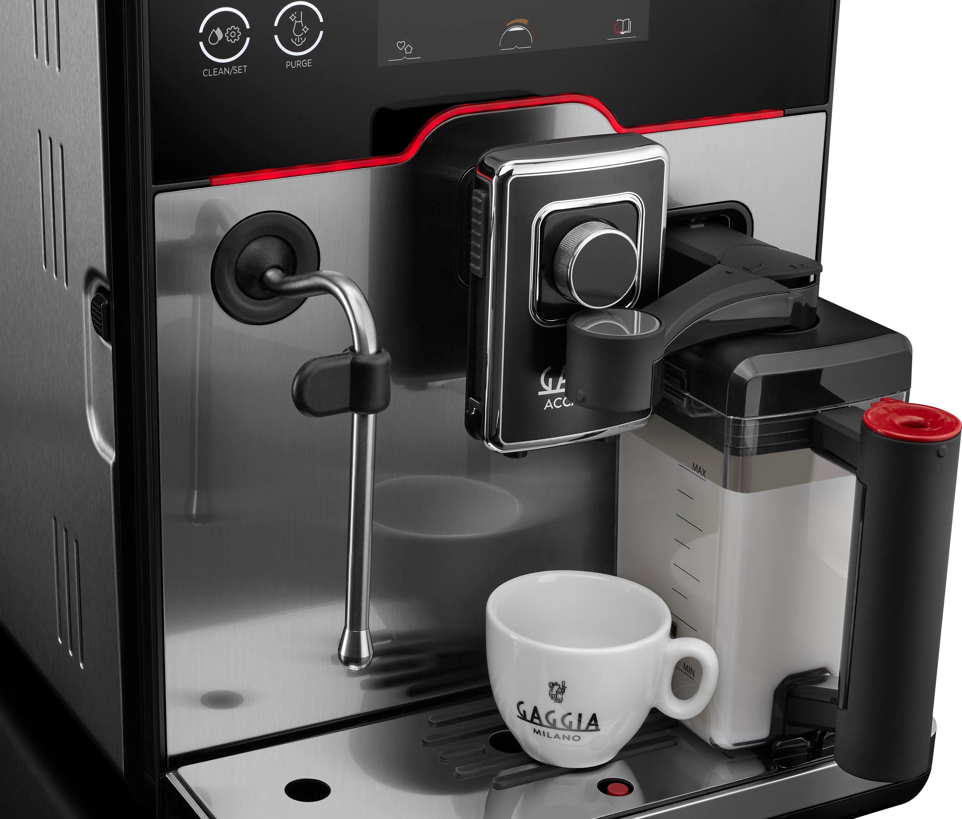 Gaggia Kaffeevollautomat Accademia Stainless Steel, vom Erfinder des Espresso - Barista@Home dank Espresso-Plus-System
