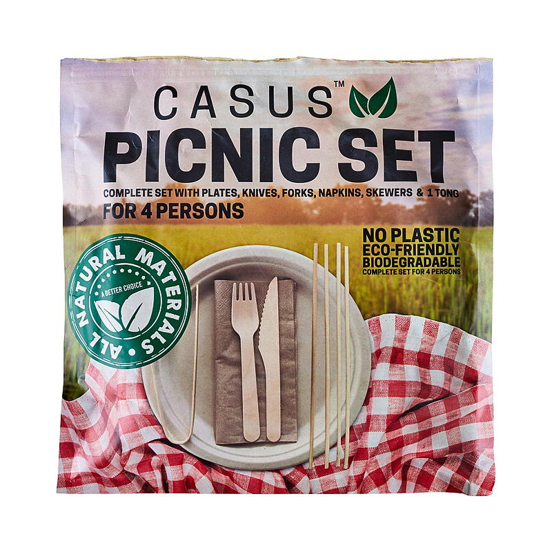 Picnic sett til 4 pers. 100% nedbrytbar