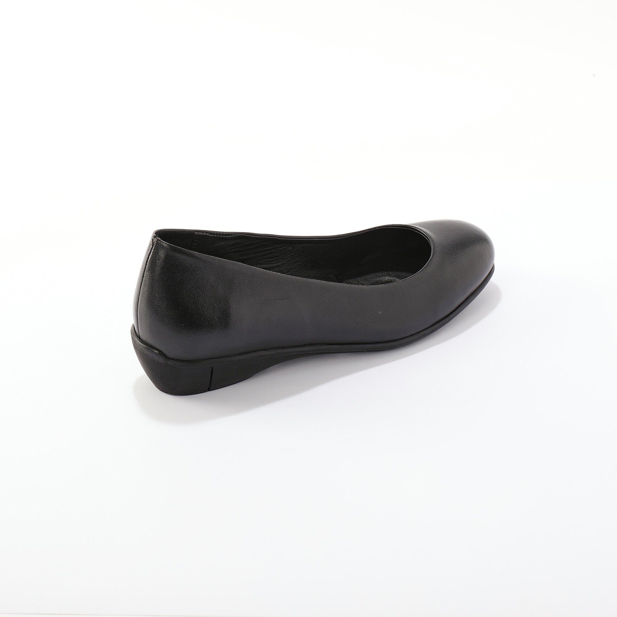 Ballerines souples compensées en cuir lisse