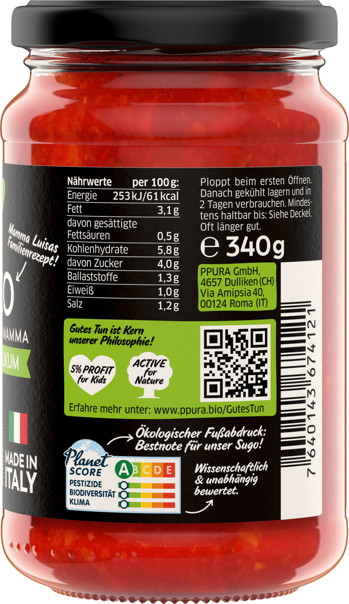 Tomatensoße, Basilico, ital. Tomaten & Basilikum, 340 g