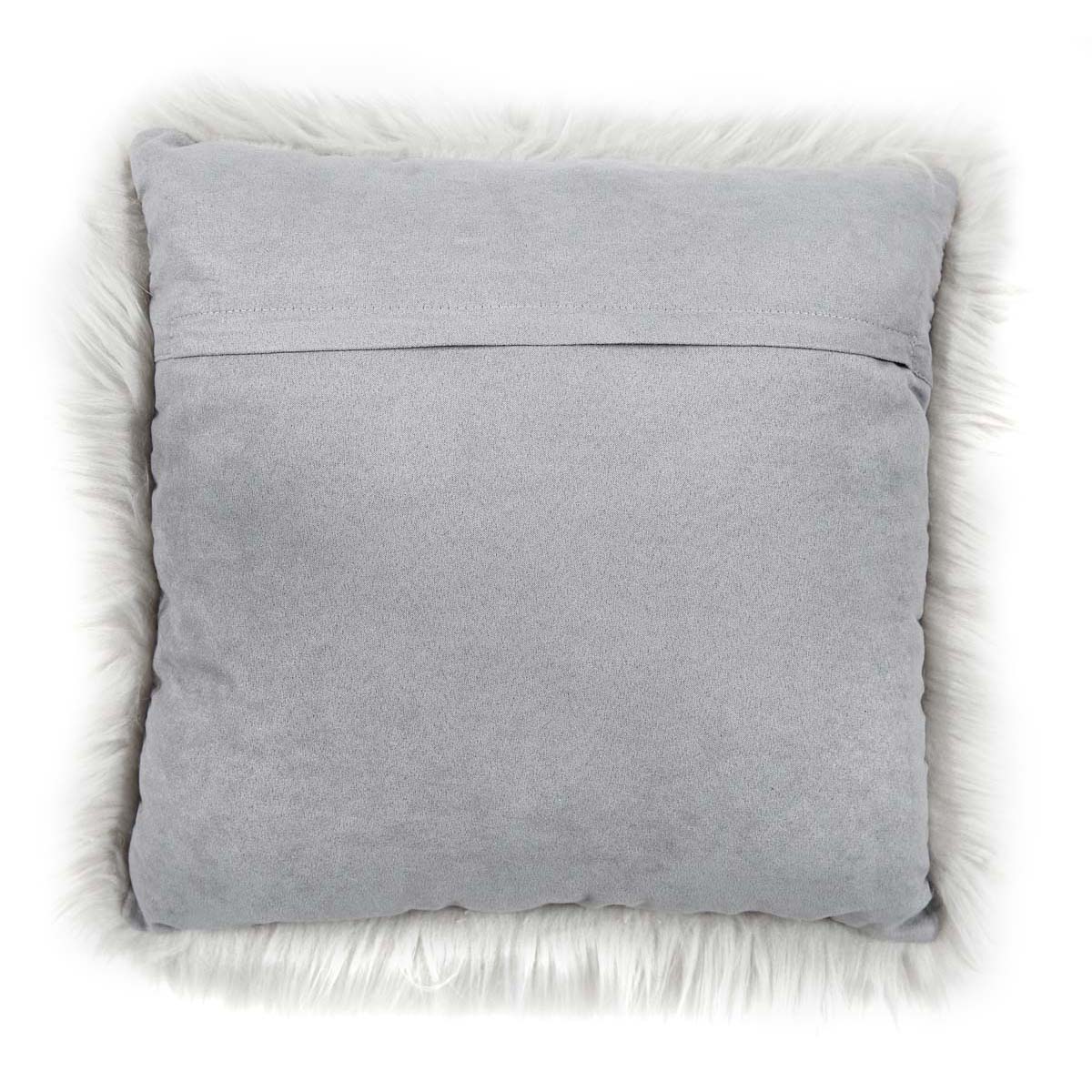 HOMCOM Kissen Kunstfell mit Füllung Silber 40 x 40 x 10 cm