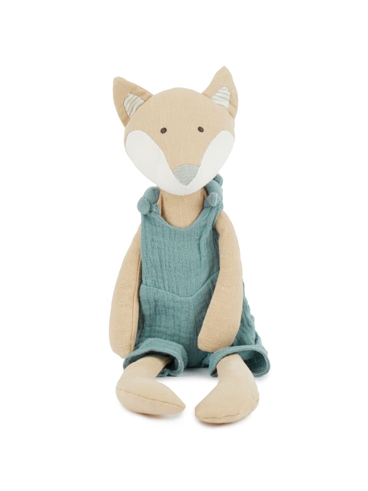 Bieco Spielwaren Kuscheltier aus Leinen & Musselin Fuchs - ab Geburt in Blau günstig kaufen onesize