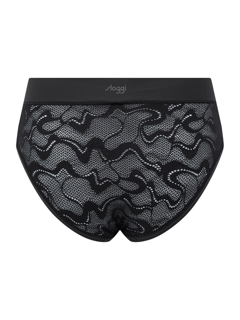 Perioden-Pants mit Lochstickerei Modell 'Hipster' in schwarz