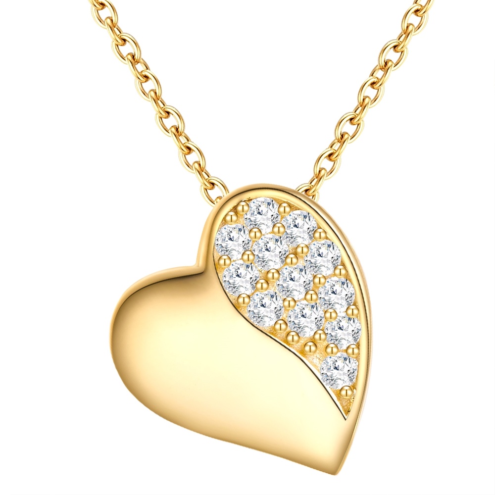 Rafaela Donata Chaîne Coeur Argent sterling Oxyde de zirconium (CZ) en Or jaune collier