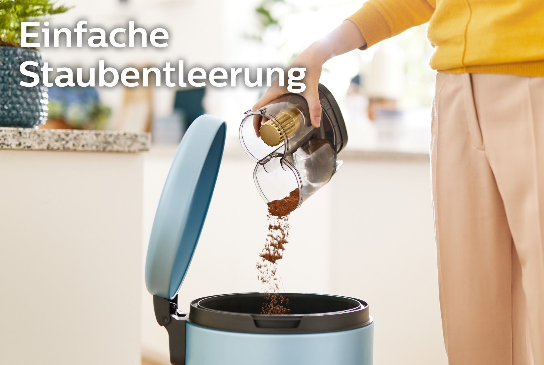 Philips Nass-Trocken-Akkusauger XC8347/01 SpeedPro Max Aqua Plus, beutellos, mit 80 Minuten Laufzeit, Wischfunktion und 360°-Saugdüse