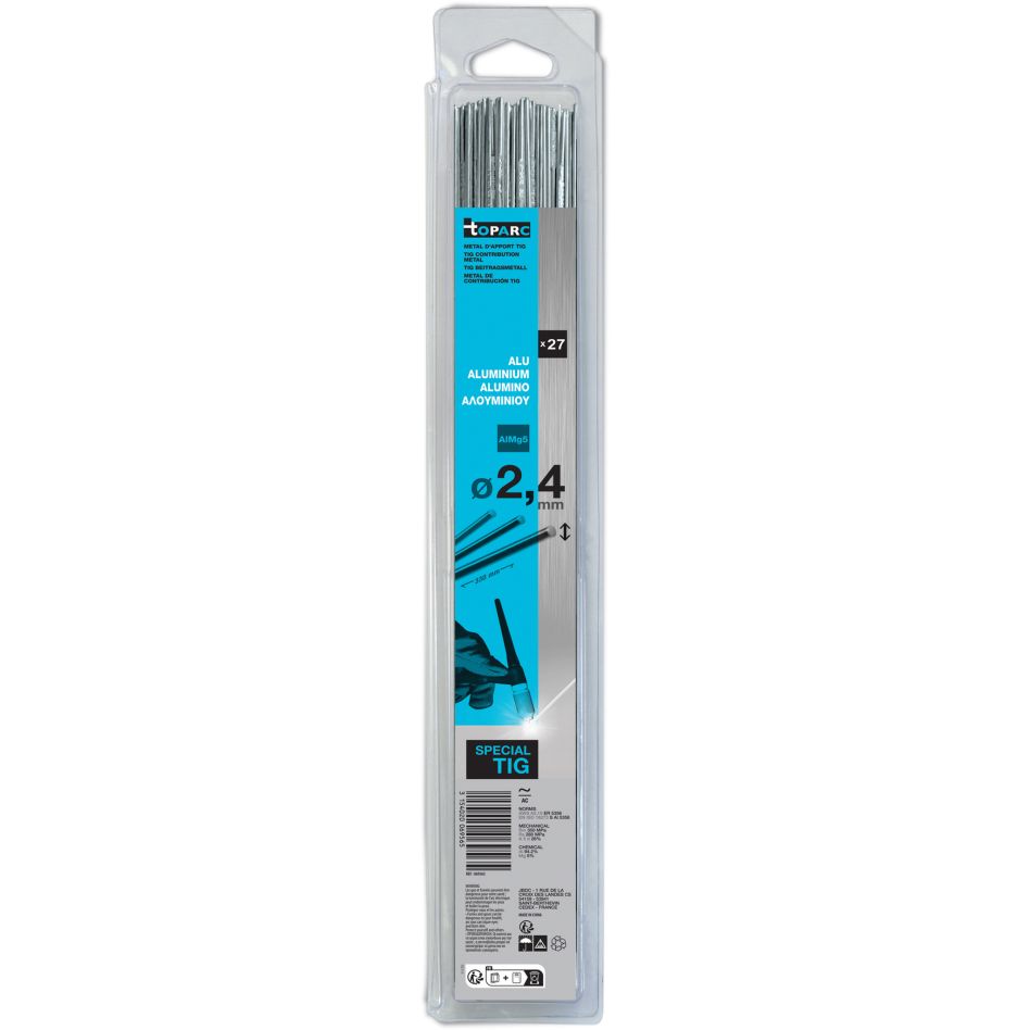 Gys 5192069565 Acero de aporte para soldadura TIG AlMg5 Ø2,4 x 330 mm 27ST