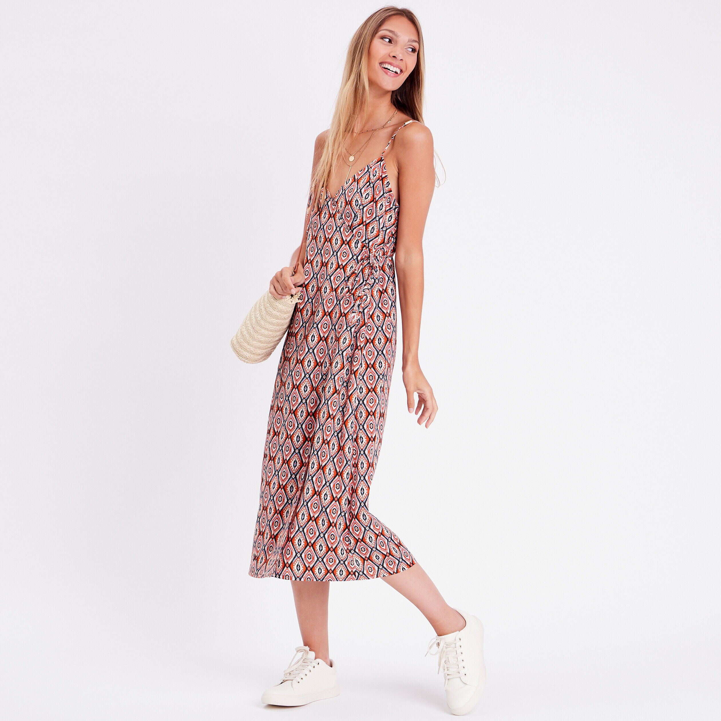 Robe longue portefeuille beige femme | Cache Cache