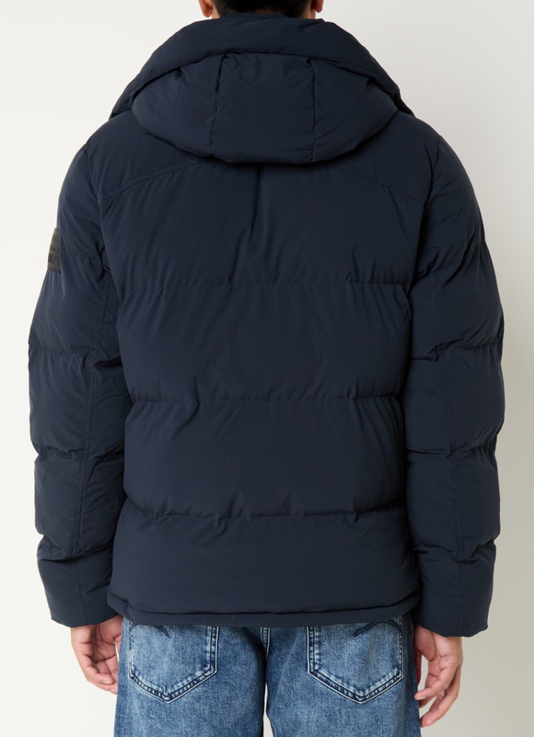 Jaqueta puffer G-Star RAW G-Whistler 2.0 com capuz removível e bolsos com zíper.