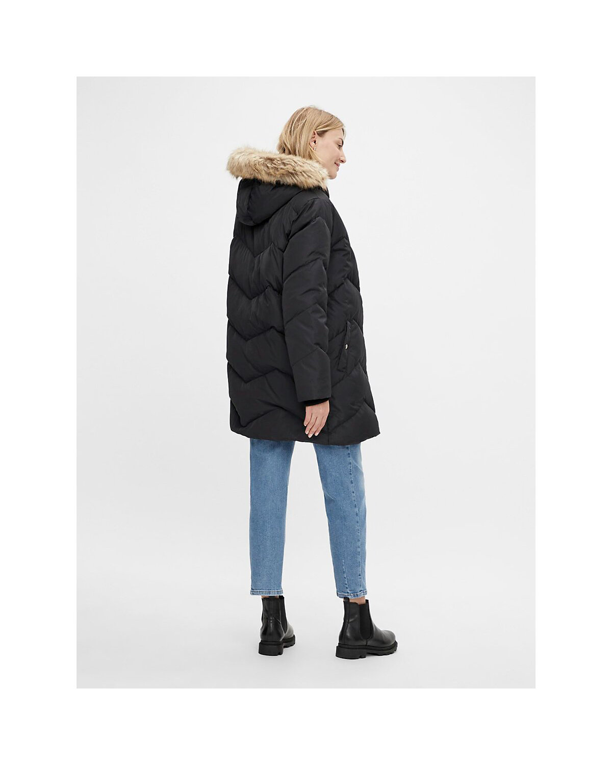 Umstands-Daunenmantel Sicilia 2in1 mit Fake Fur aus recyceltem Polyester