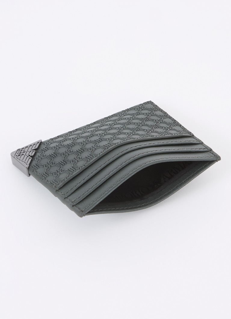 Portofel din piele cu imprimeu de carduri Emporio Armani Logo