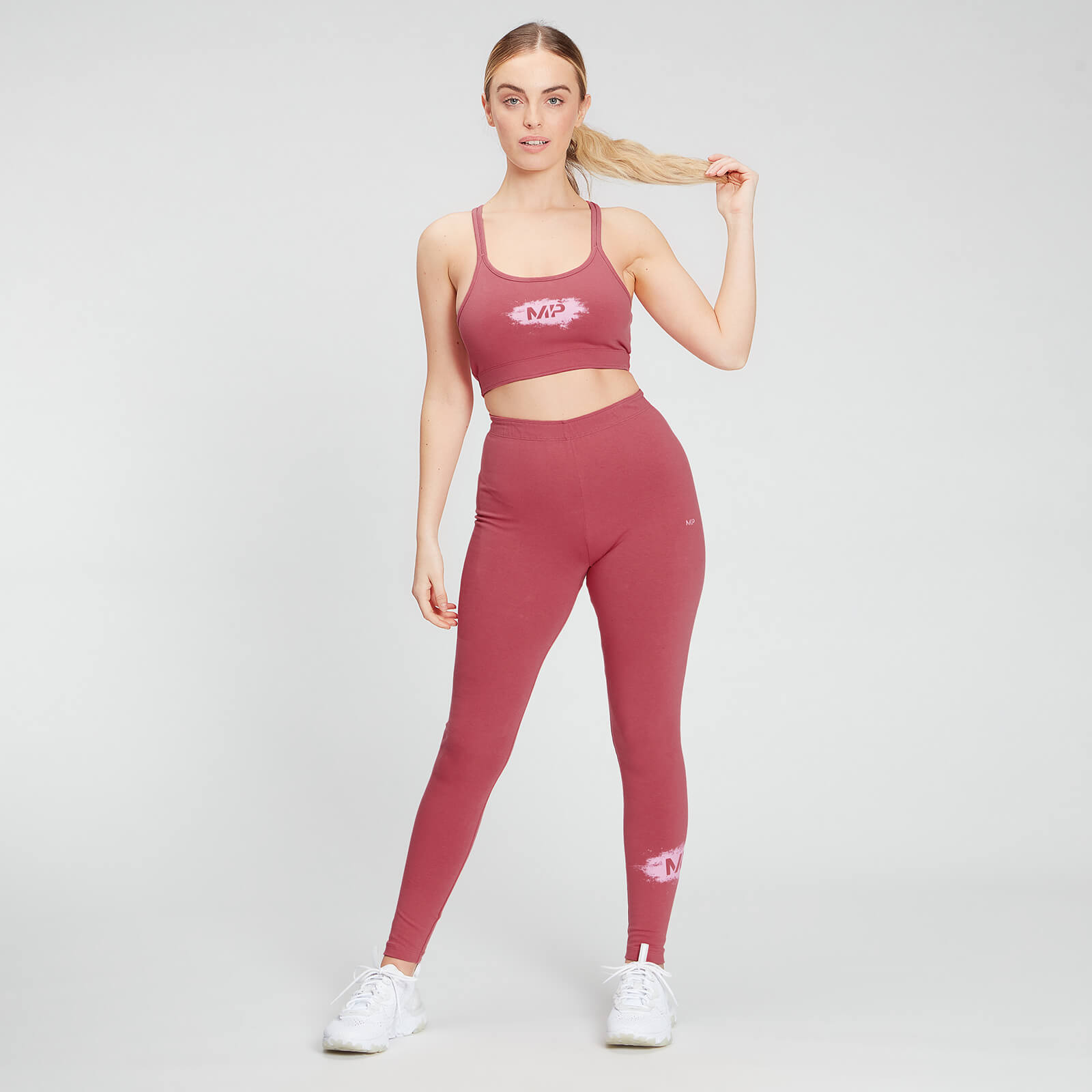 Brassière de sport MP Chalk Graphic pour femmes – Framboise