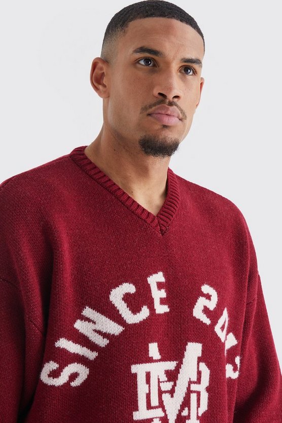 Tall Oversize Pullover mit V-Ausschnitt