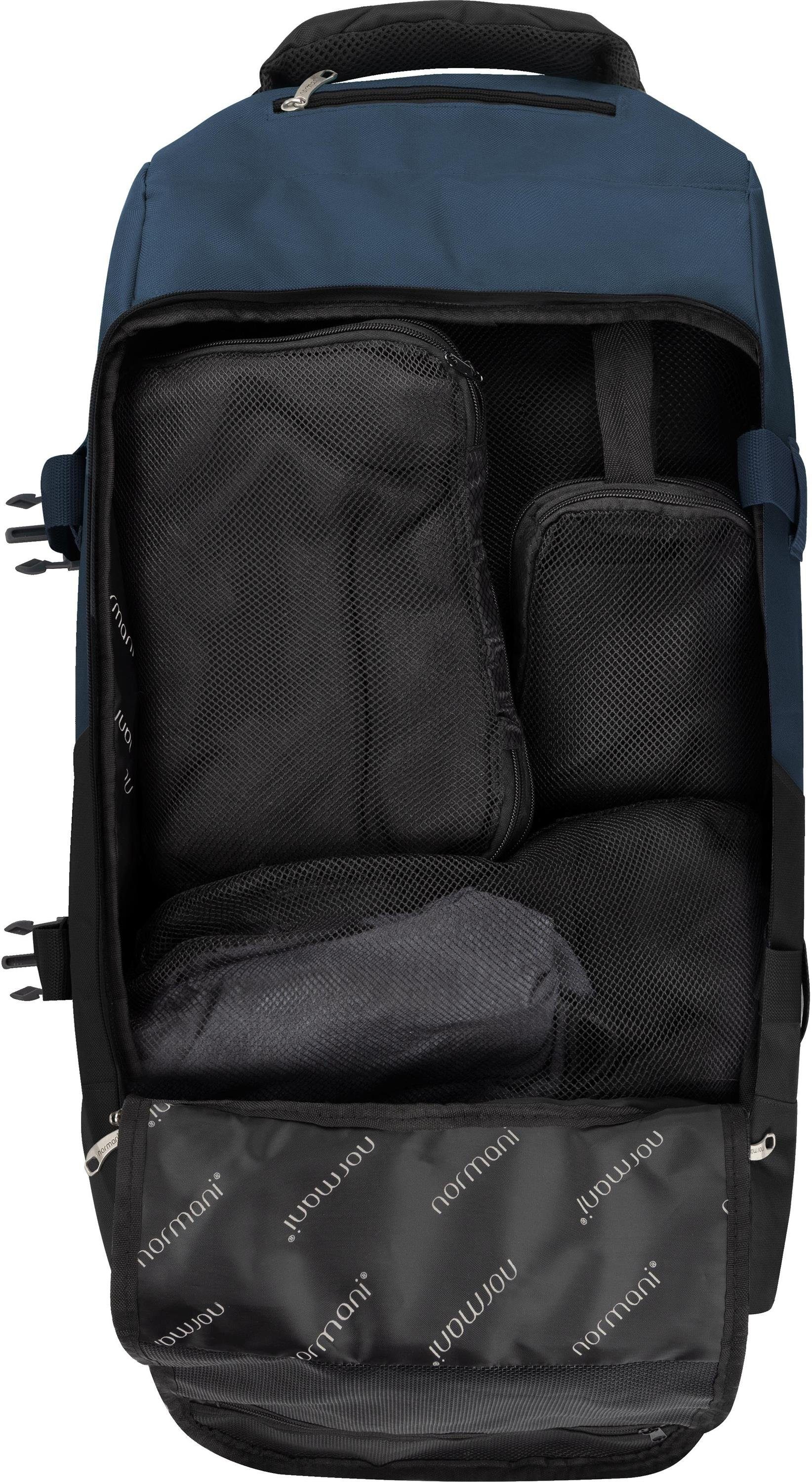normani Reisetasche Reisetasche 60 L mit 4 Kleidertaschen, Rucksack mit Trolleyfunkion 60 Liter