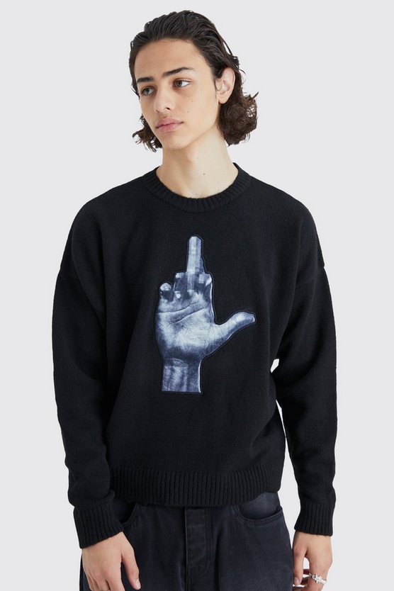 Kastiger Oversize Pullover mit Detail