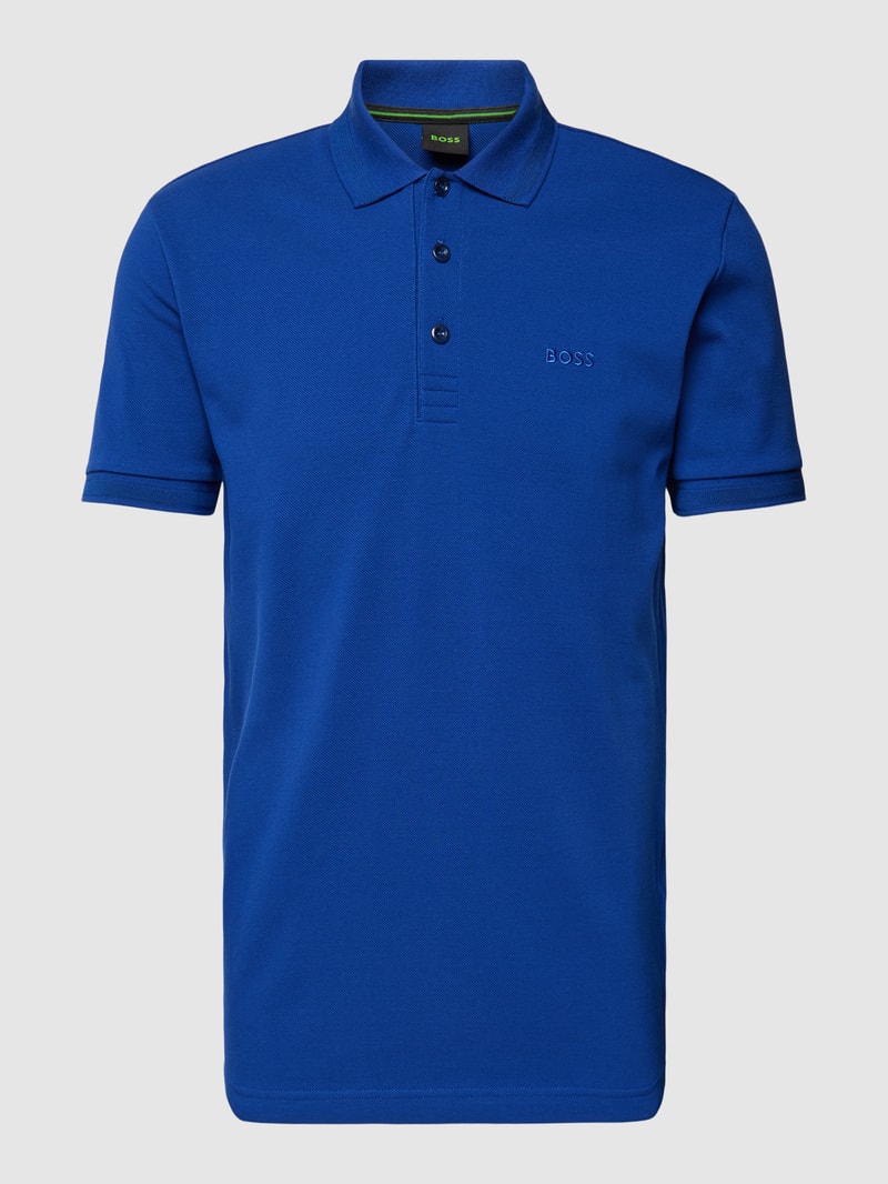 Poloshirt mit Label-Stitching Modell 'PADDY' in royalblau