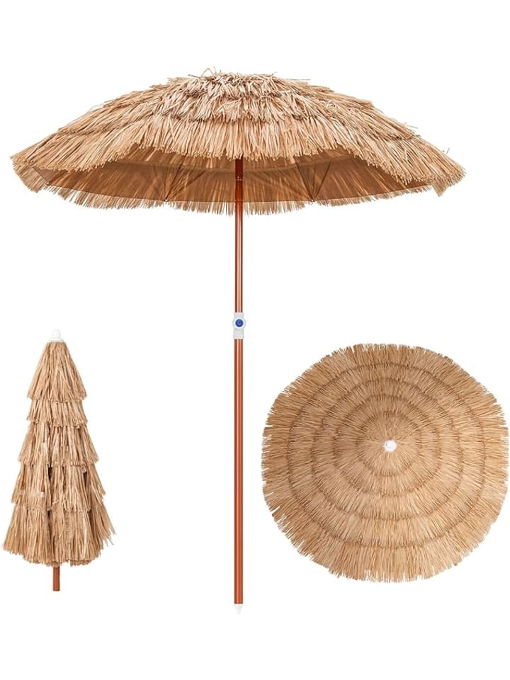COSTWAY Sonnenschirm Strohschirm in Beige günstig kaufen onesize