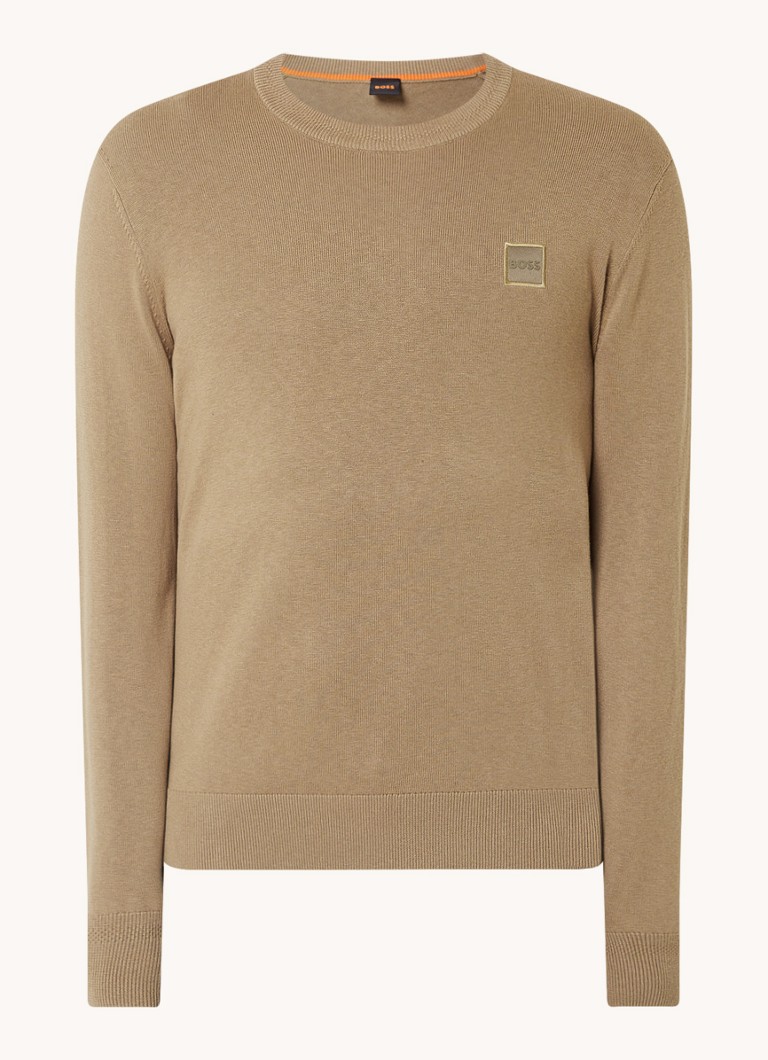 HUGO BOSS Kanovano fine-knit pullover in cashmere blend with logo