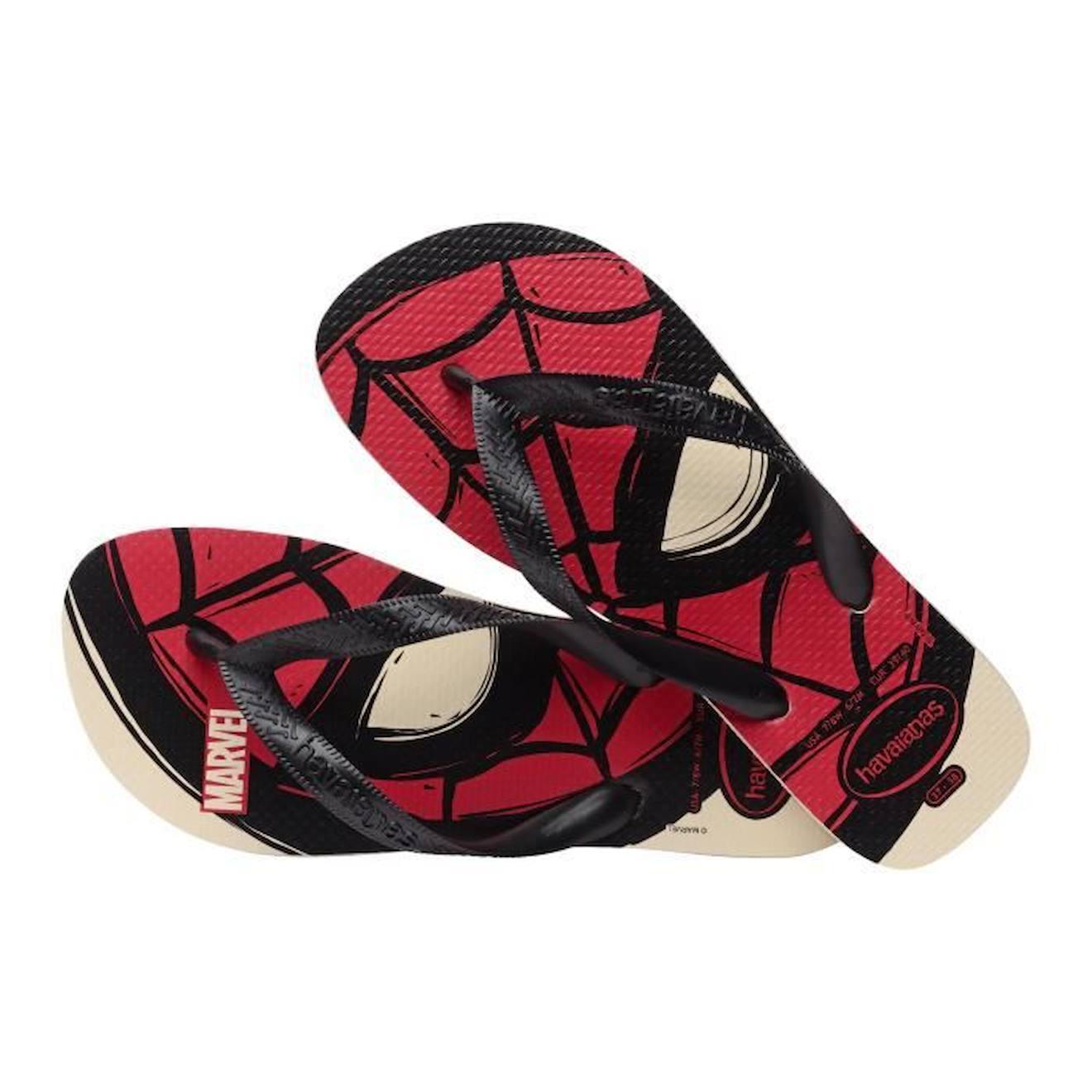 Tong à Enfiler Enfant Havaianas Top Marvel Logomania beige
