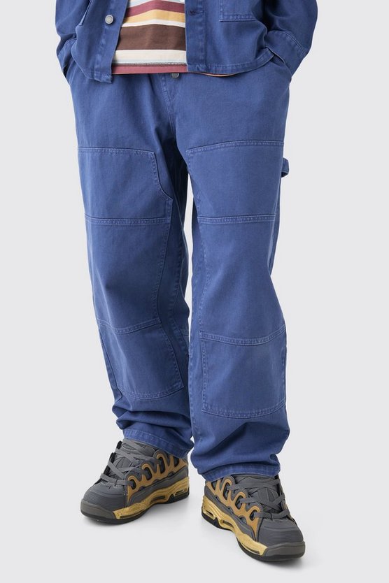 Lockere Jeans mit elastischem Bund in Dunkelblau