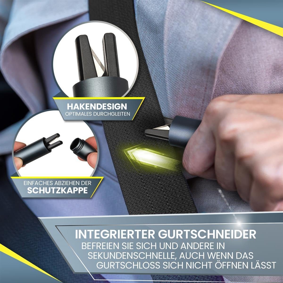 Dunlop Hammer Gurtschneider Notfallhammer Dunlop (1-St), Marken Notfall Hammer mit Testglas