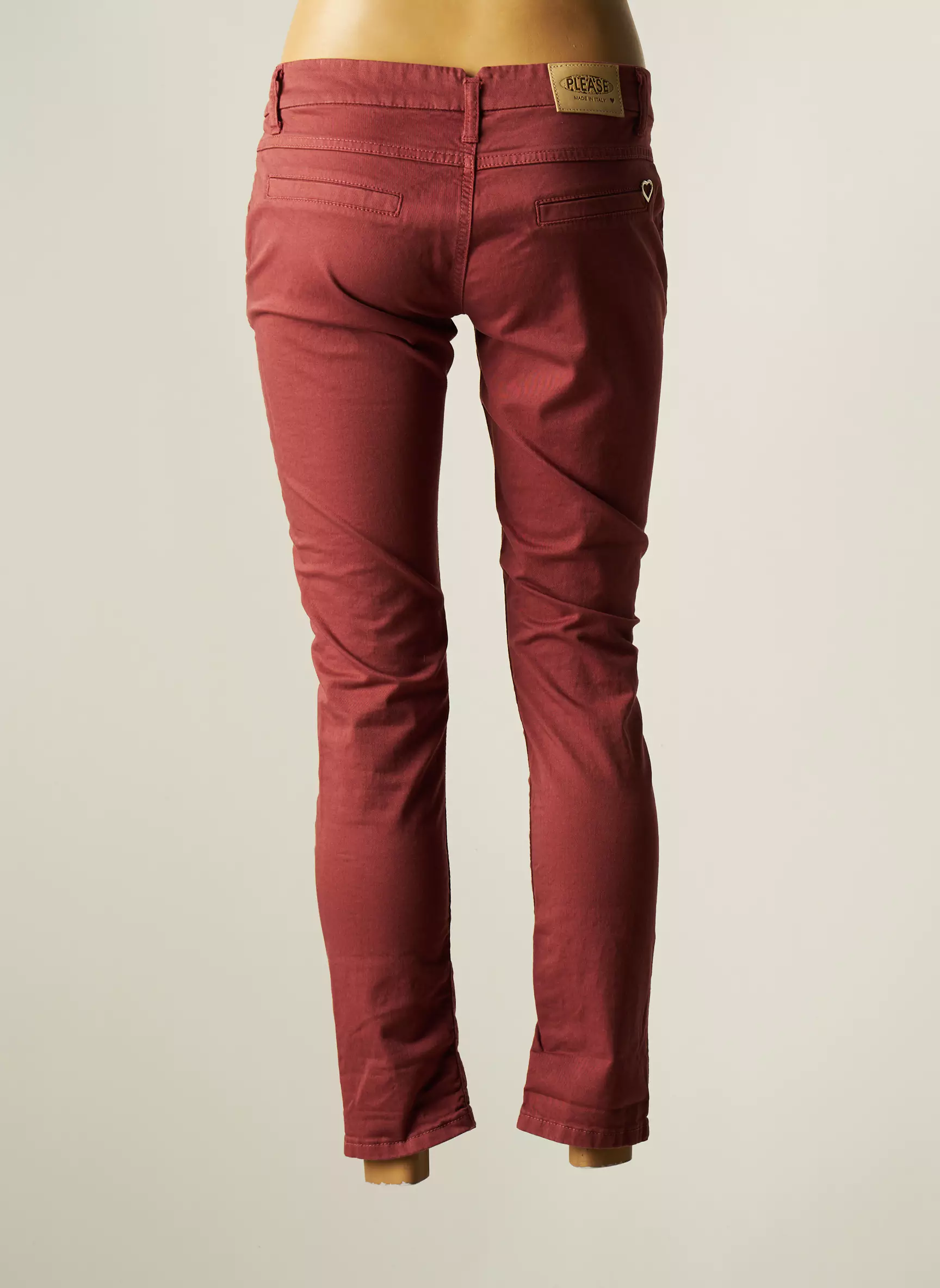 Please Pantalons Slim Femme couleur marron