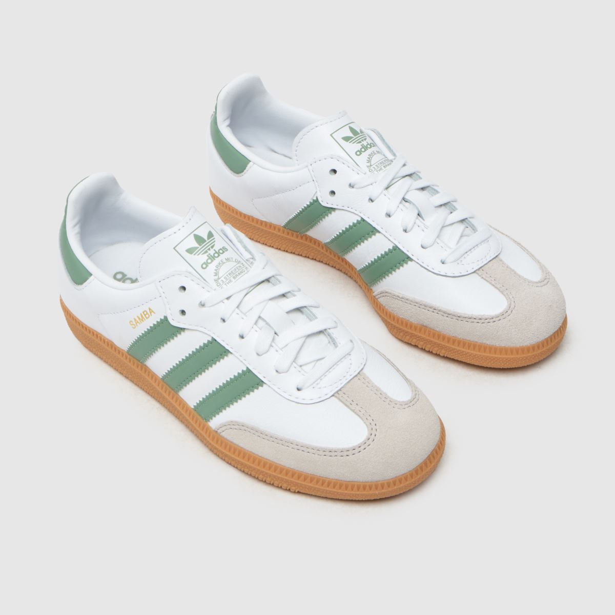 adidas fehér és zöld samba og ifjúsági edzőcipők