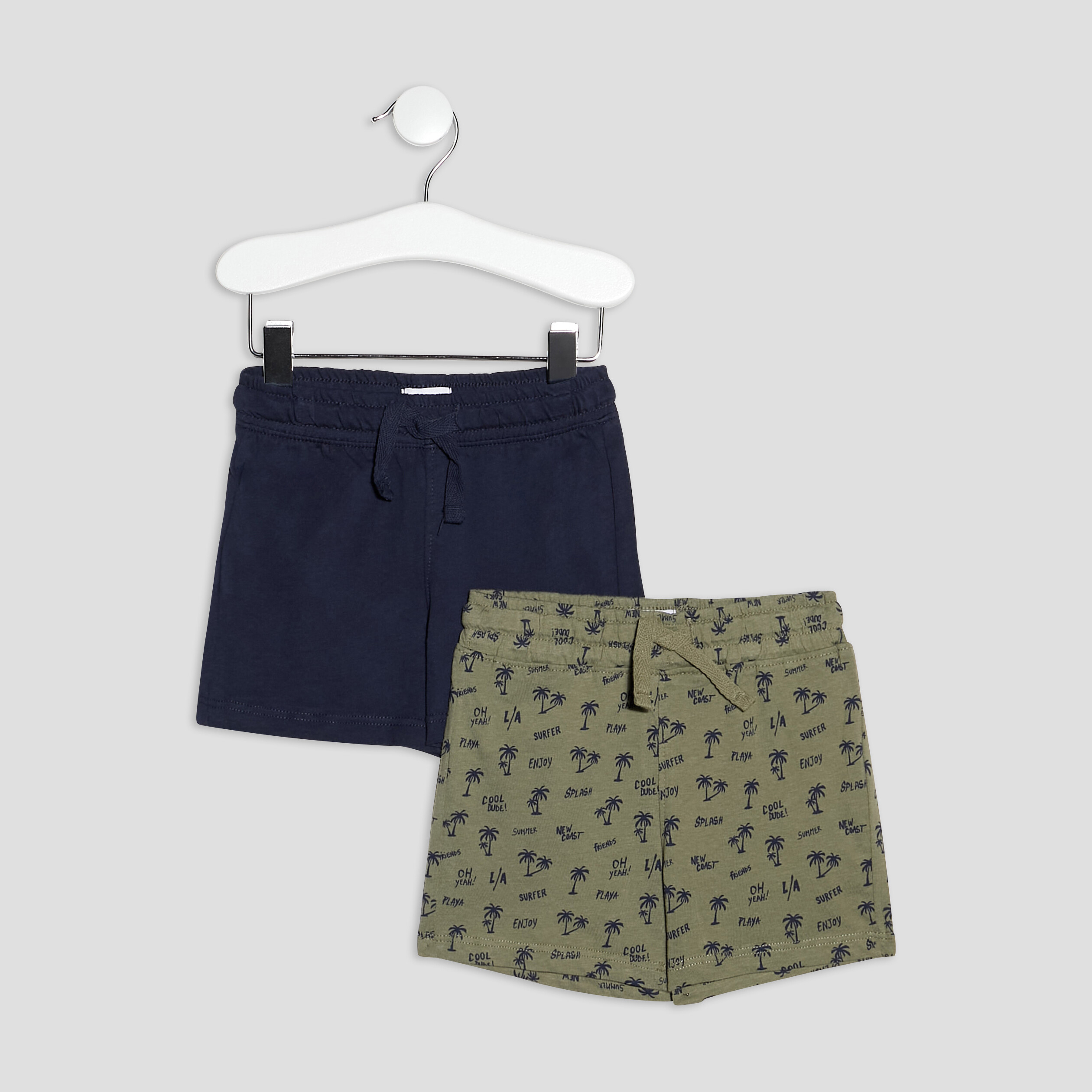 Lot 2 shorts bleu marine bébé garçon | La Halle