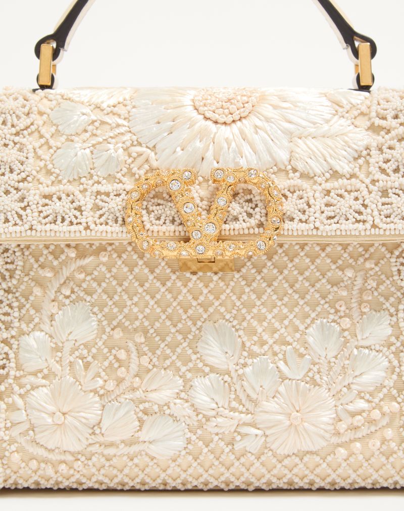 Bolsa Valentino Garavani Vsling Mini Bordada com Logotipo de Joias