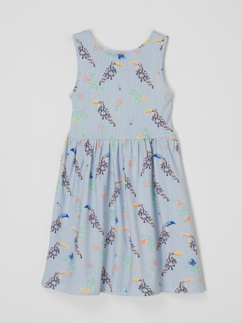 Kleid mit Streifenmuster in bleu