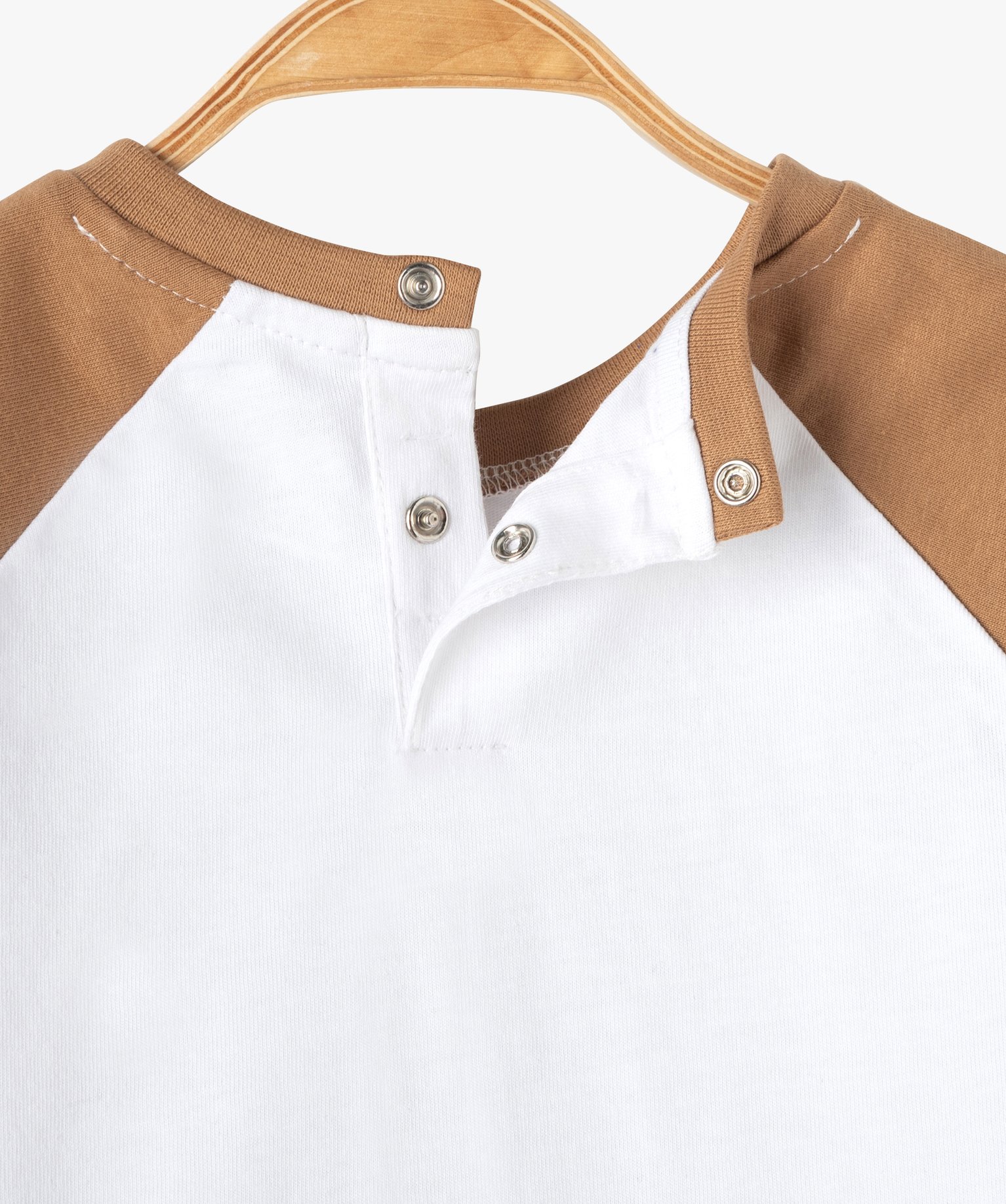 Tee-shirt bébé Garçon à manches longues contrastantes marron | GEMO