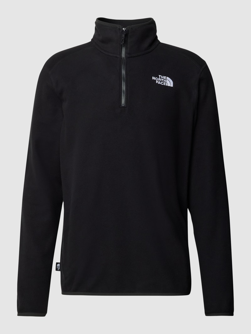 Fleecepullover mit Troyer-Kragen Modell '100 GLACIER' in schwarz