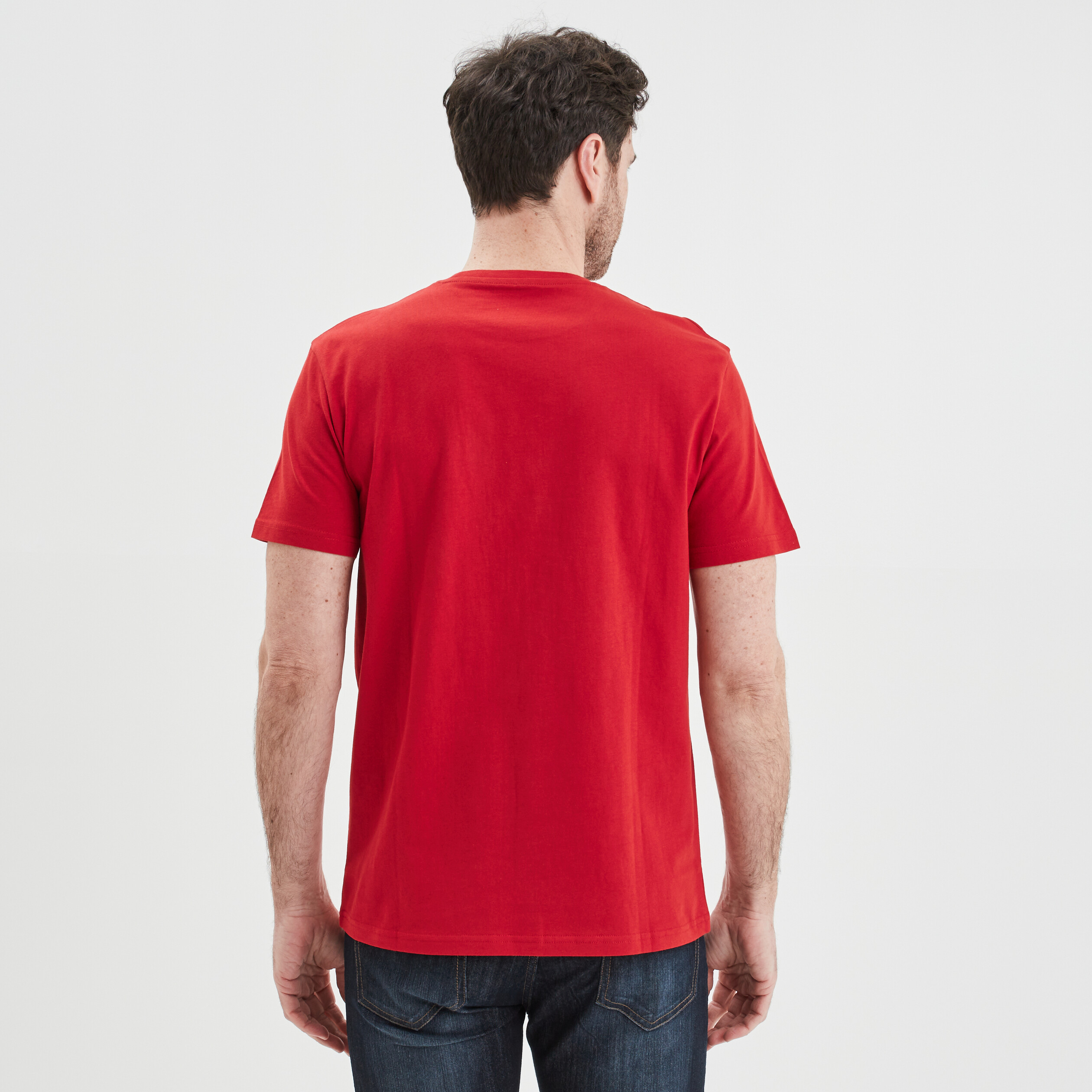 T-shirt manches courtes coton Liberto rouge foncé homme | La Halle