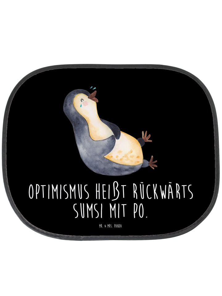 Mr. & Mrs. Panda Auto Sonnenschutz Pinguin Lachen mit Spruch in Schwarz günstig kaufen onesize