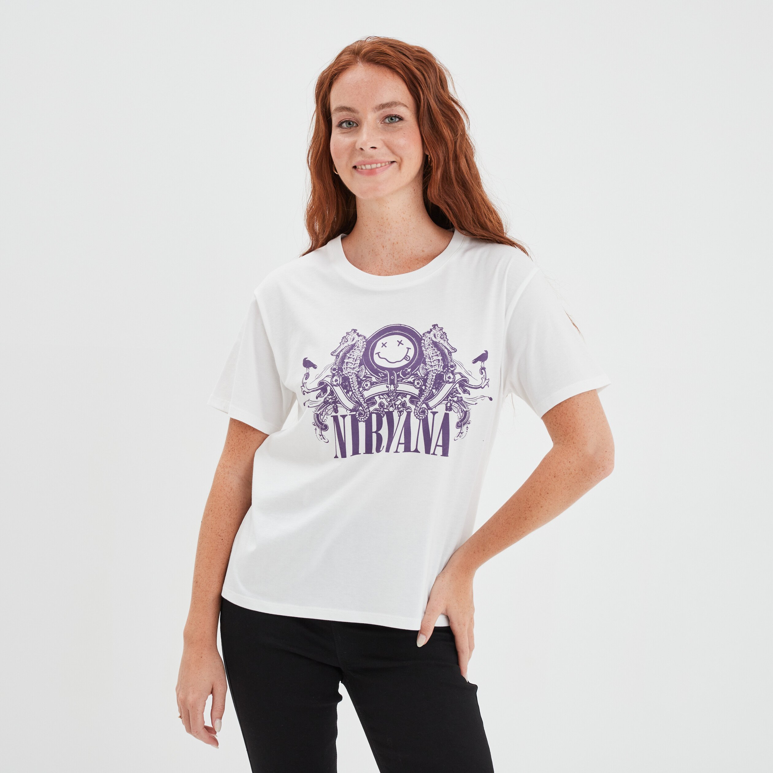 T-shirt droit manches courtes Nirvana ivoire femme | La Halle