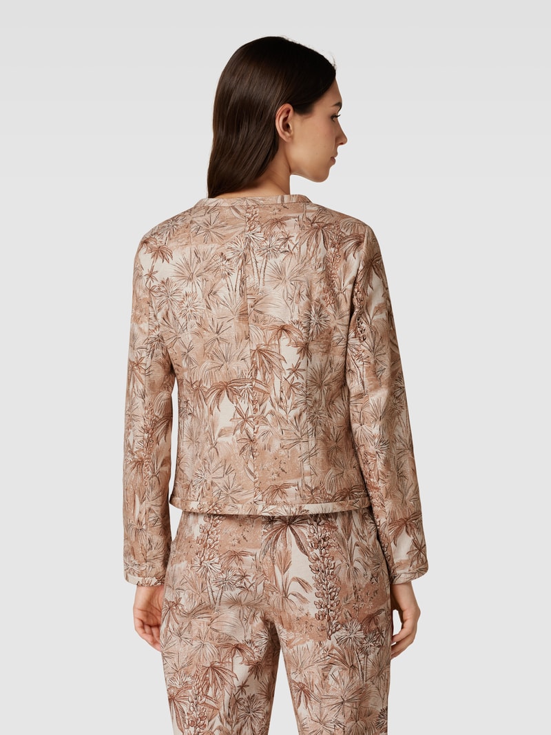 Blazer mit Allover-Muster Modell 'TIBET' in cognac