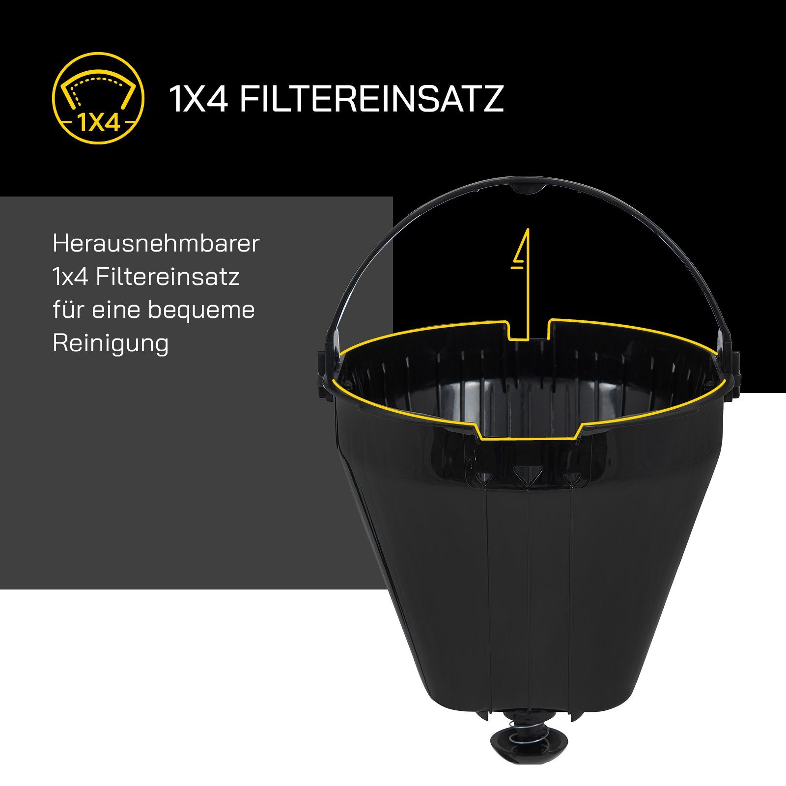 Gutfels Filterkaffeemaschine COFFEE 3300 C, 1.5l Kaffeekanne, Papierfilter Standardgröße 1 x 4, LED-Display & Timerfunktion, 1080 Watt Leistung