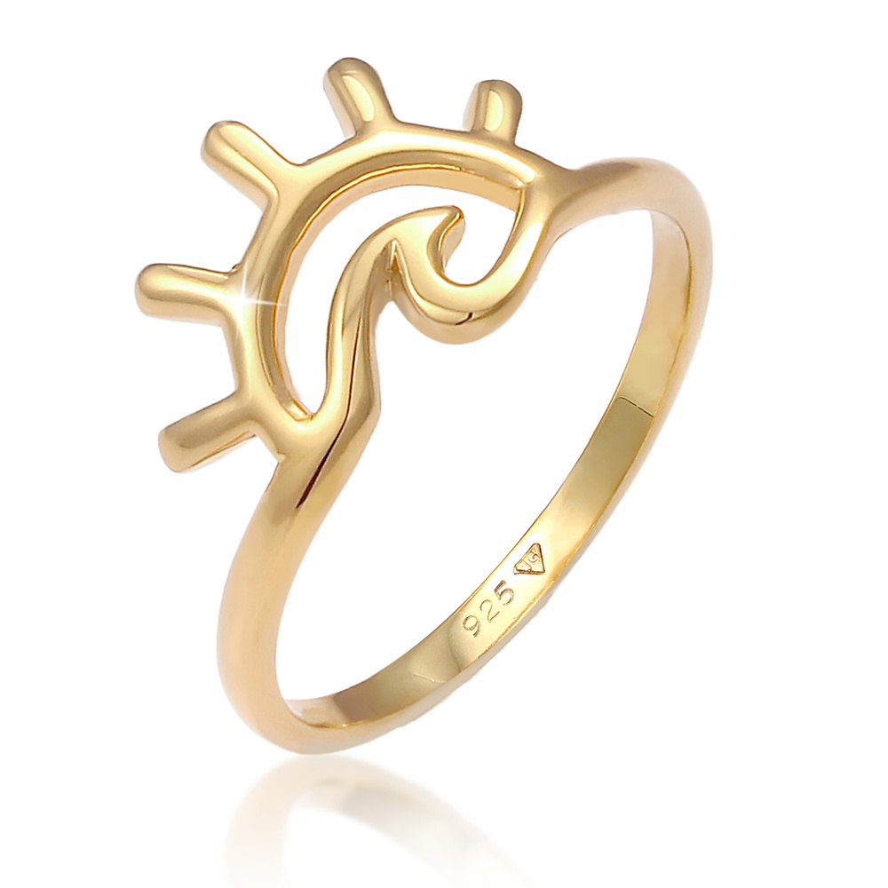 Elli Elli Bague Blogueuse des tendances estivales des vagues de la mer au lever du sol Bague
