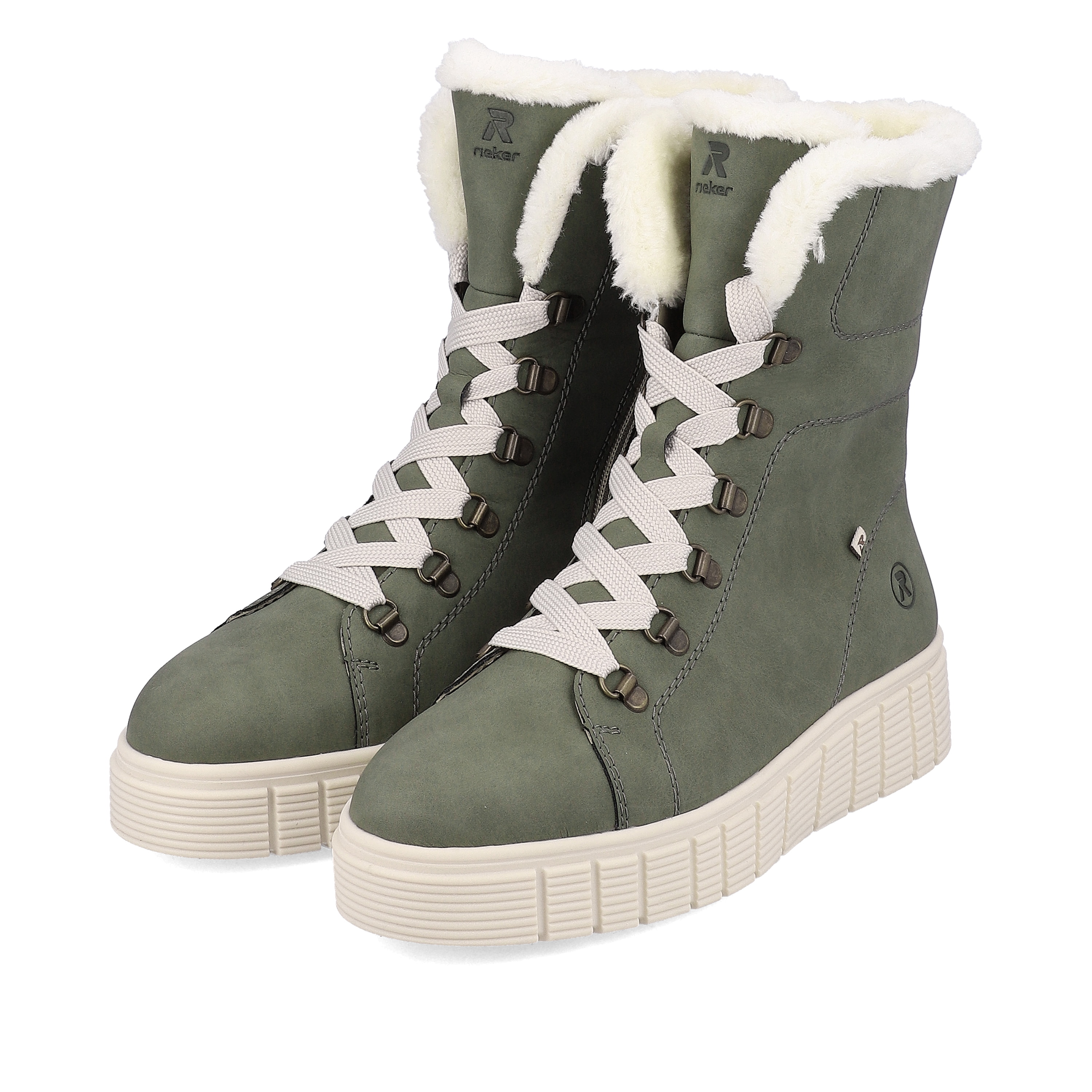 Rieker Damen Schnürstiefel khaki snow
